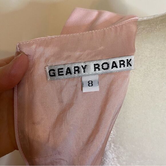 Vintage Geary Roark Pink Mini Cocktail Dress with Organza overlay Size 8 - Picture 6 of 10